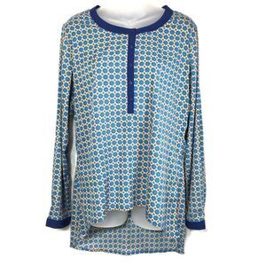 JW Style Women's Button Front Crew Neckline Long sleeve Shirt Size M